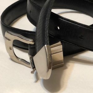 BELT Alfani cowhide 33” silver plate buckle